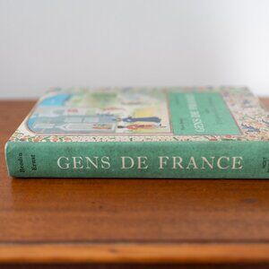 Vintage Antique French Student Text Book - Green Coffee Table Book